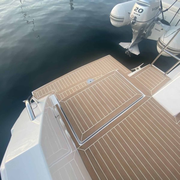 Nuteak Synthetic teak decking catamaran