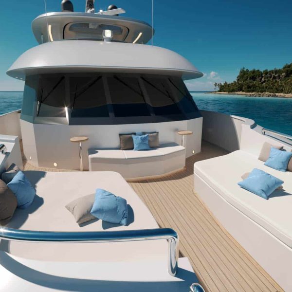 Nuteak XT synthetic teak decking on a luxury superyacht